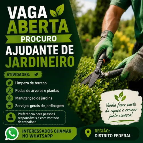 Procuro ajudante de jardineiro