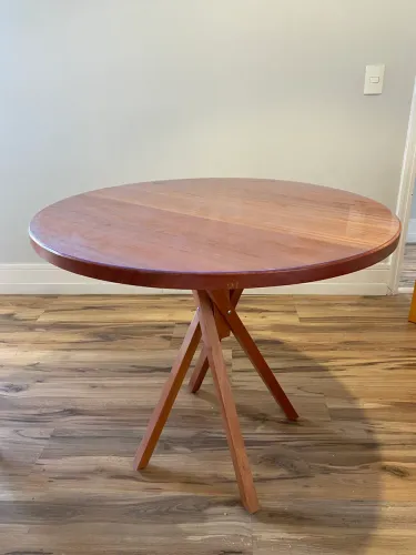 Mesa Jantar Redonda | Madeira tampo maciço grosso | 90cm