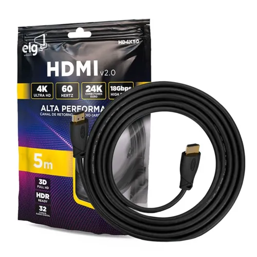 Cabo HDMI novo 4K - perfeito para TV, videogame e monitor