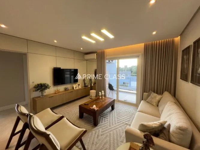 Apartamento 3 quartos, semimobiliado, sacada com churrasqueira, 2 vagas cobertas, Bairro N