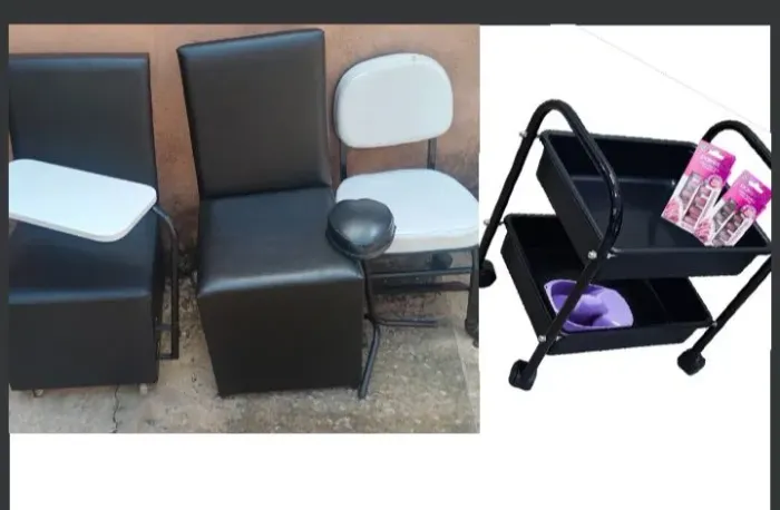 Kit poltronas mais cadeira mais apoio de pe,mais carrinho auxiliar 