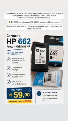 Cartucho HP 662 original