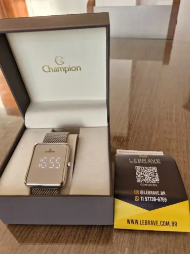 Relógio De Pulso Digital Champion Com Correia De Aço Inoxidável Cor Prateado