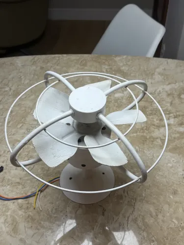 Ventilador de parede/teto orbital retrô branco - não testado