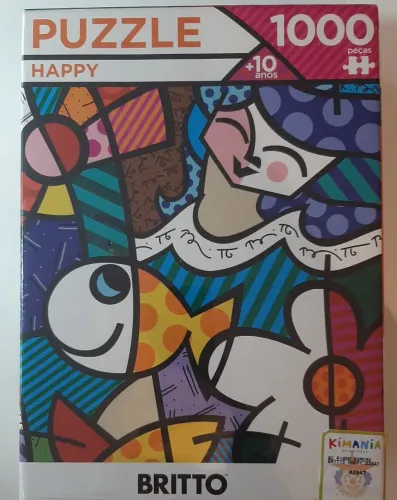 Quebra Cabeça Romero Britto Happy 1000 peças Grow - Novo