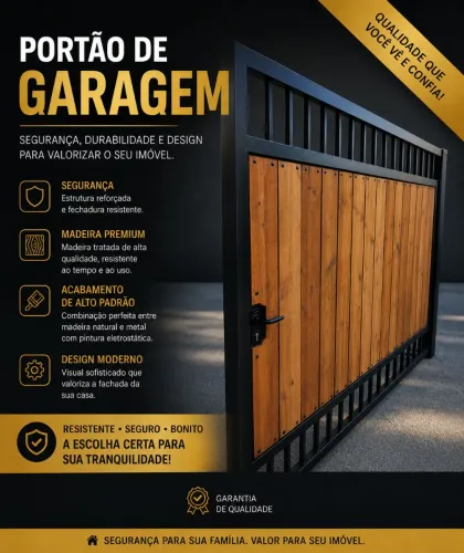 Portao De Garagem, Segurança Durabilidade Designer para Valorizar seu imóvel
