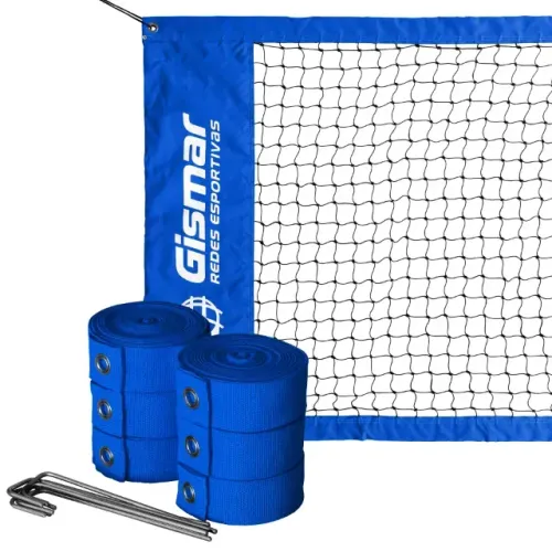 Kit Beach Tennis Gismar Oficial Pro Azul - Rede + Fita de Marcação - NOVO