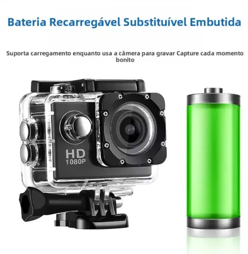 CAMERA ESPORTIVA COM CASE A PROVA D'AGUA