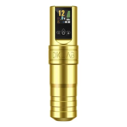 MÁQUINA DE TATUAGEM DKLAB PEN NEW W1 PRO C/2 BATERIAS + 2 GRIPS - GOLD 4,0MM