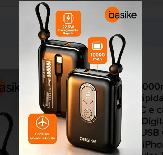 Basike Power Bank 10000mAh 22.5W Turbo Carga Rápida