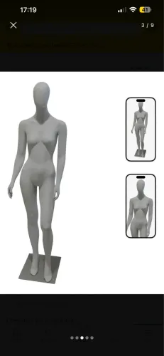 Manequins femininos cinza aveludados 