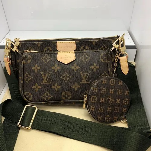 Kit pochete Louis Vuitton Premium couro corrente 18k