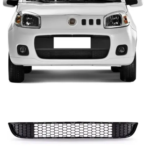 Grade Parachoque Fiat Uno Novo 2011 à 2014 - Central Preto - Fipparts