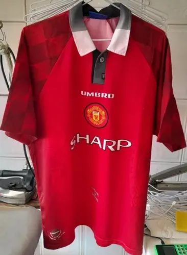 CAMISA MANCHESTER UNITED INGLATERRA UMBRO 1996 #7 M VELDHOEN FRETE GRATIS