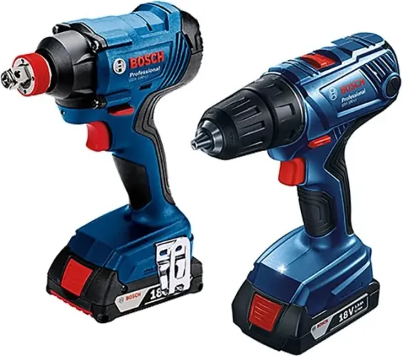 Kit Parafusadeira Furadeira Gsb 180-Li E Chave De Impacto Gdx 180-Li 18V Bosch 2 Baterias
