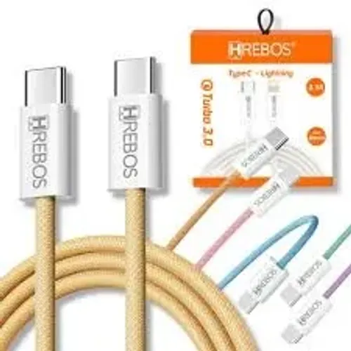 Cabo de Dados Turbo 3.0 Colored Tracing Tipo-C p/ Tipo-C 1M - Hrebos - HS-288