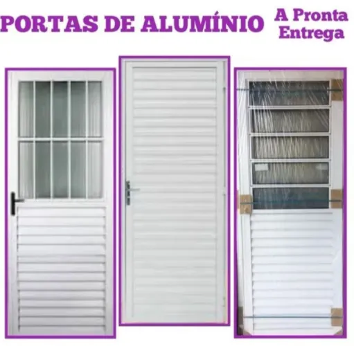 Porta de Alumínio B.R.A.N.C.O Entrega Grátis