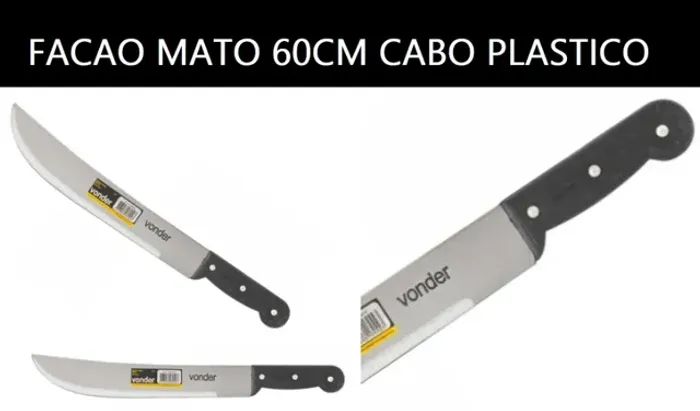 KIT TESOURÃO+Facão para mato 20", em aço carbono, cabo de plástico, vonder
