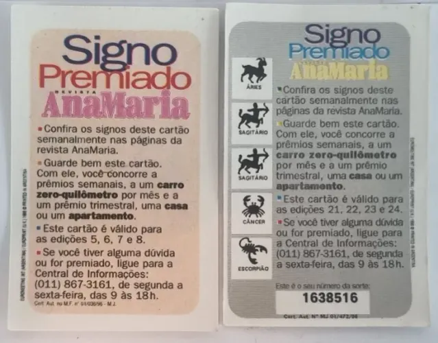 2 Signos Premiados Antigo - anos 2000