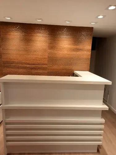 balcão L ripado branco 150/90