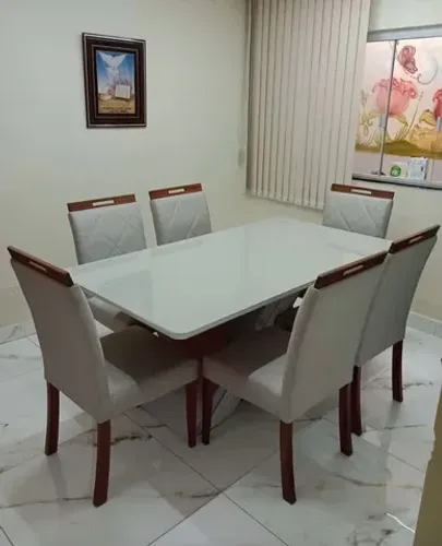 conjunto de mesa 6 lugares quadrada pronto entrega