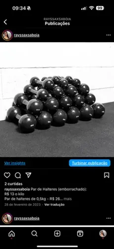 Par de Halteres Bola (emborrachado):  R$ 13 o kg 