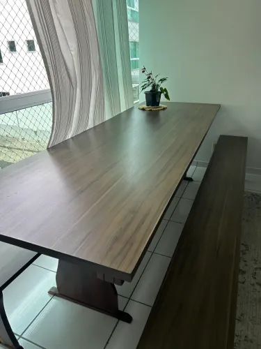 Mesa com bancos  MDF 2,70mt por 90 cm