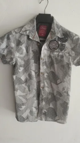 Camisa Infantil Estampada Gangster - Tamanho 14