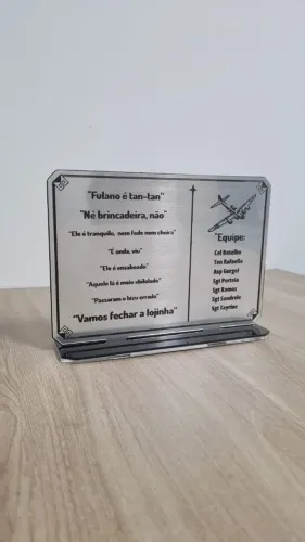Placa de honra e honor gravadas a laser