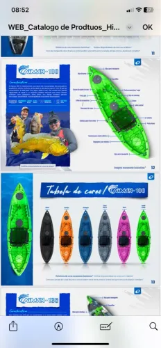 Caiaque Caiman-100 para Pesca Esportiva - Diversas Cores