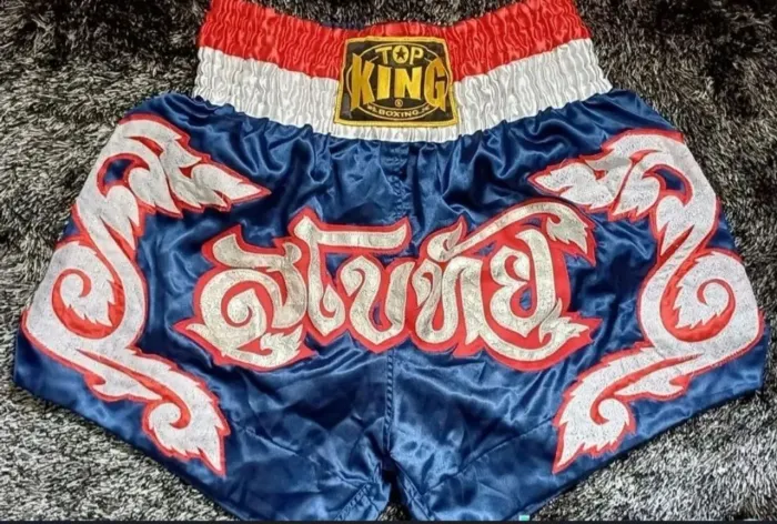 Short luta Top King, azul com detalhes - ORIGINAL TAMANHO XXL