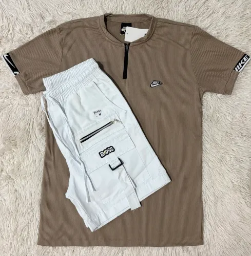 Kit Camisa Zíper E Bermuda Cargo 
