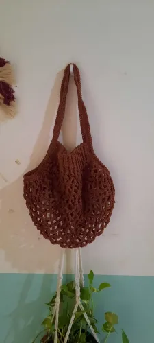 Bolsa de Crochê Artesanal Marrom