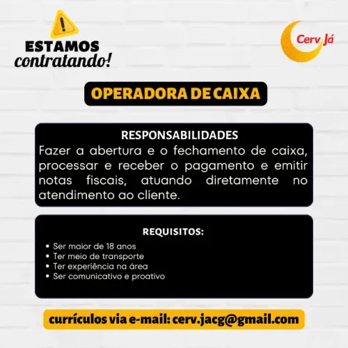 OPORTUNIDADE DE EMPREGO