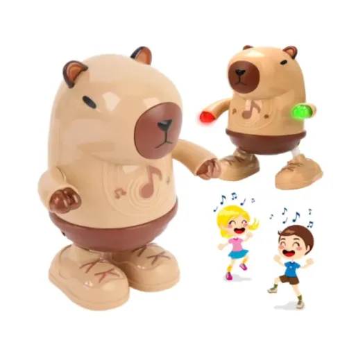 Brinquedo Infantil Capivara Dança Toy Com Imitação De Voz, Luzes Led E Música para bebes