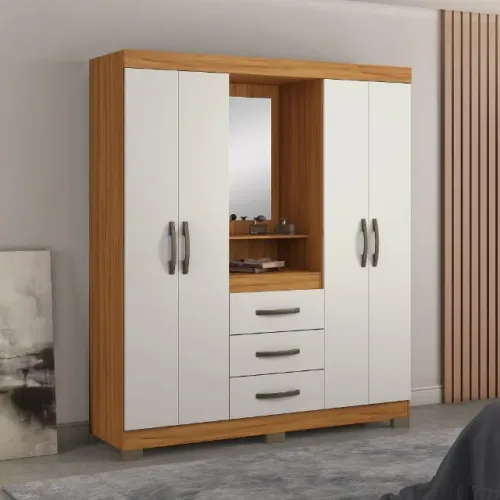 Guarda Roupa Capelinha NT 5015 4P3G com Espelho - NOTAVEL