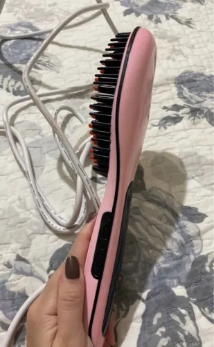 Escova Alisadora de Cabelo Rosa