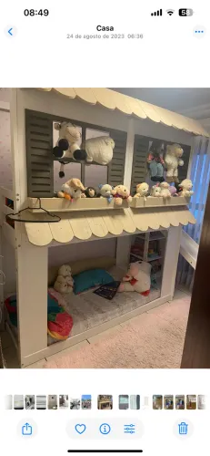 Cama bicama infantil com escorrega