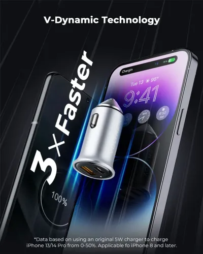 Carregador Veicular original Voltme USB-C 30W carregador para carro