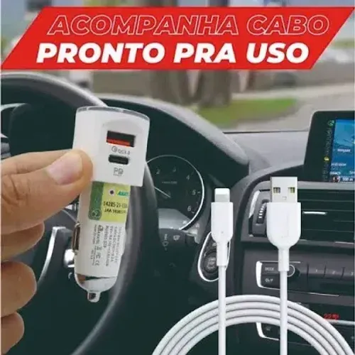 Carregador Veicular 2 Portas Usb 9.1a Branco Hmaston