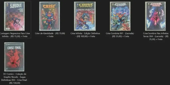 Especial DC Crisis - (Crise Final. Crise de Identidade, Crise Infinita, Crise Sombria))
