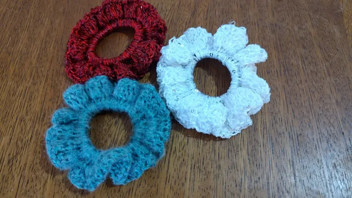 Scrunchies de crochet 