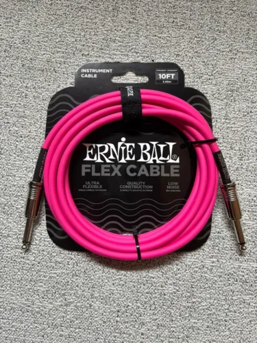 Cabo Ernie Ball Flex P10 Reto 10ft 3,5mt ROSA (ORIGINAL)