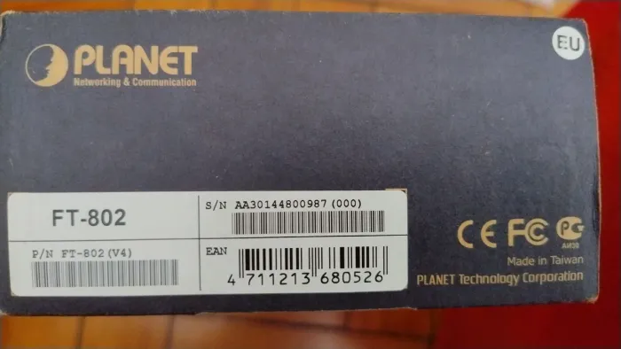 Conversor de fibra PLANET FT-802 Novo