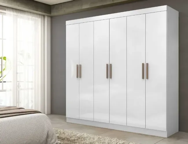 GUARDA ROUPA 6 PORTAS 2 GAVETAS 100% MDF Novo 