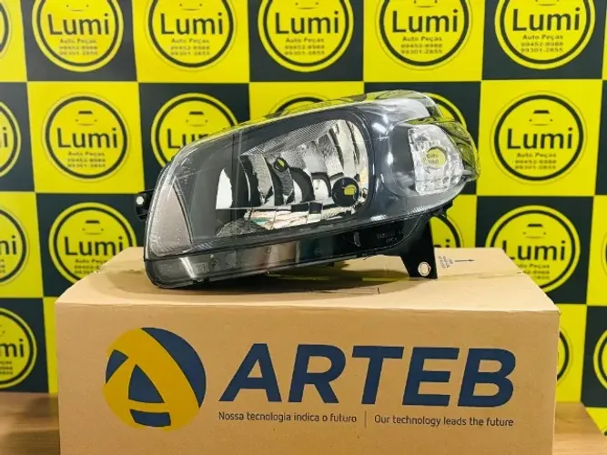 Farol Novo Uno 2010 a 2014 Mascara negra Arteb Original - NOVO!!