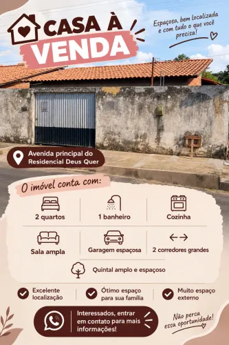 ? CASA À VENDA - RESIDENCIAL DEUS QUER