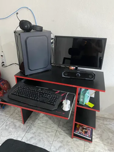Mesa para Computador Home Office/Gamer Preto e Vermelho