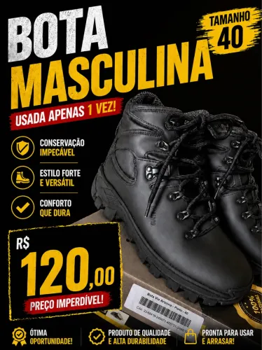 Bota Arizona Masculina Nº 40 Seminova - Usei 1 vez R$150