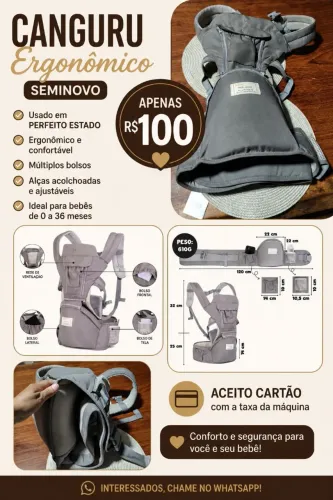 Canguru Ergonômico para Bebê 12 em 1